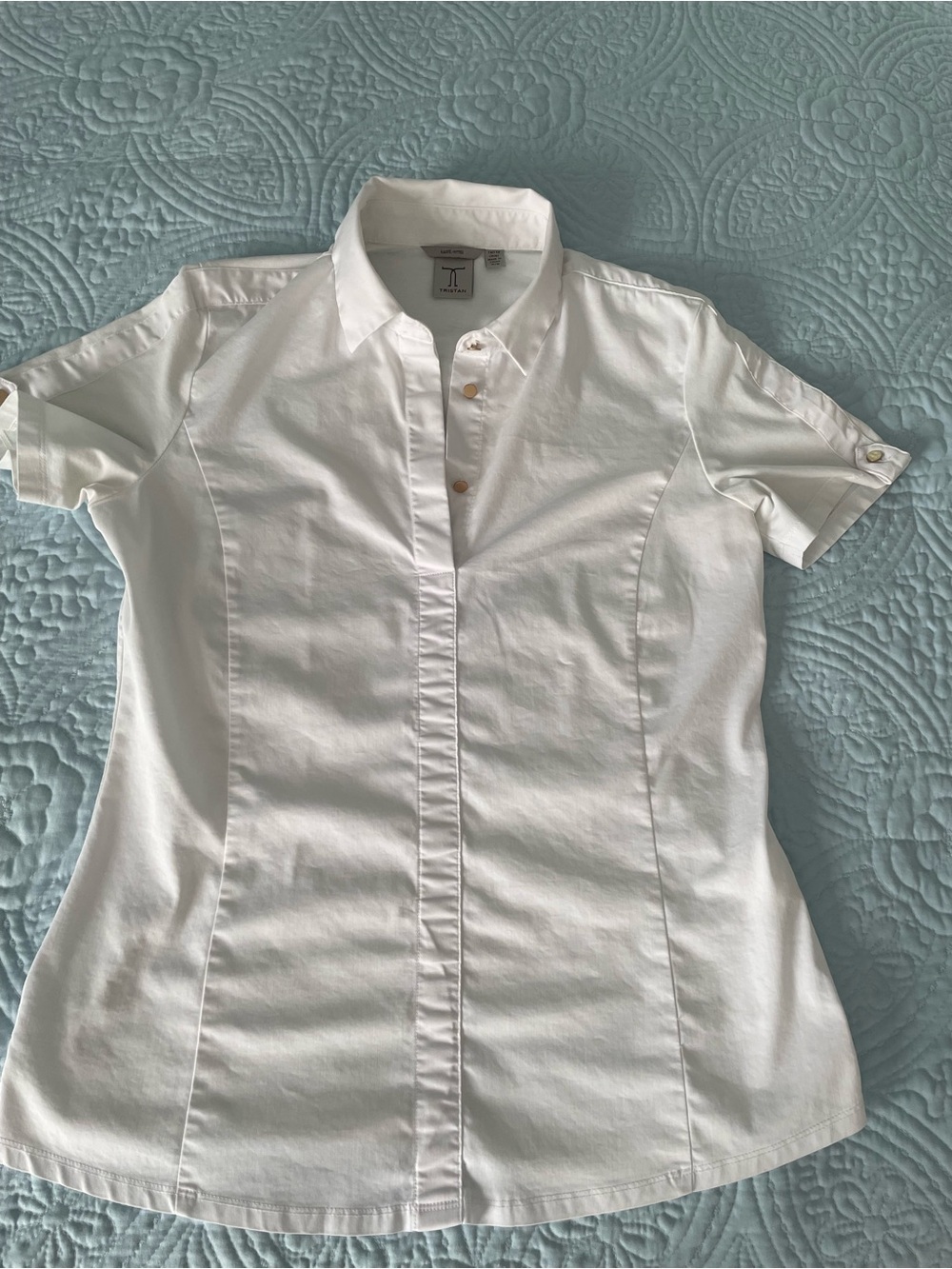 Tristan White Short-Sleeve Button shirt